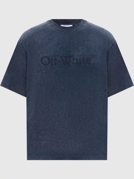 Футболка з вінтажним ефектом Off-white синя