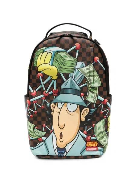 Карирана раница Sprayground с принт кафяво