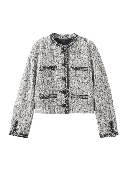 MANGO Geacă de primăvară-toamnă Ditor negru / murdar alb