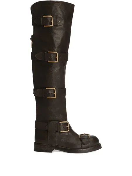 Botine Dolce & Gabbana cu cataramă maro