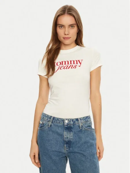 Тениска Tommy Jeans бяло