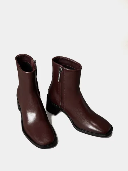 Кожаные ботинки Calvin Klein бордовые