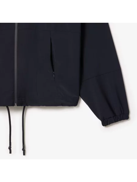 Lacoste Kurtka Przeciwdeszczowa Z Kapturem Relaxed Fit granatowa