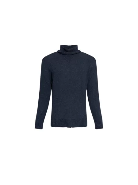Lniany sweter z golfem Dsquared2 niebieski