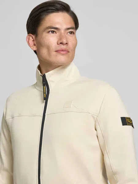 Bluza rozpinana z naszywkami z logo i stójką Pme Legend biała