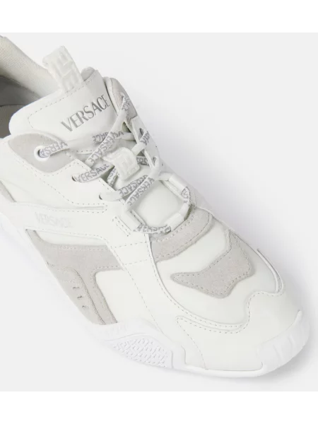 Sneakerși Versace din piele de căprioară alb