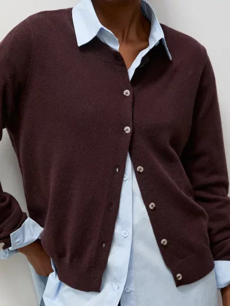Answear.LAB cardigan pentru femei din lână merino maro
