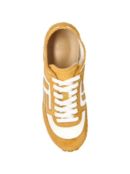 Sneakers Balmain σουέντ κίτρινο