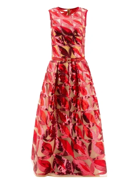 Rochie Elie Saab cu paiete de costum roșu