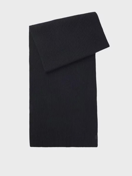 Шерстяной шарф Boss черный