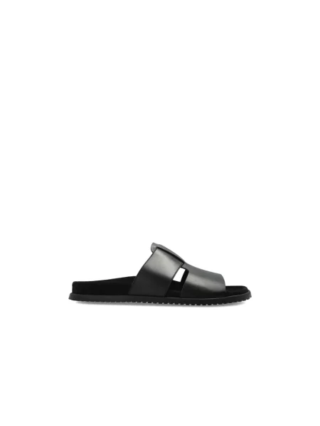 Klapki Dolce And Gabbana skórzane casual czarne