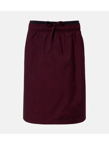 Fustă midi Prada din poplin bordo