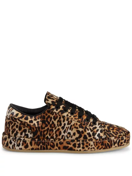 Sneakerși Giuseppe Zanotti cu imagine cu model leopard maro