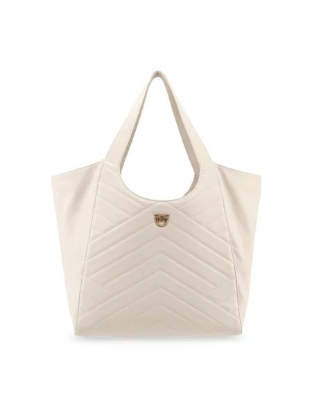 Torebka skórzana Pinko skórzana biała