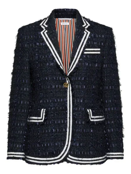 Geacă Thom Browne din tweed albastru