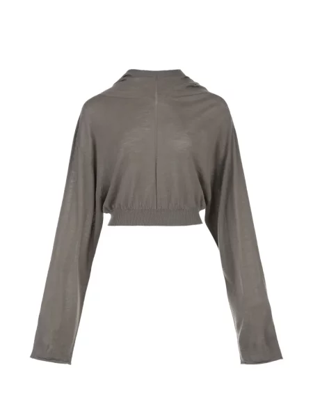 Decupat tunică Rick Owens cu glugă gri