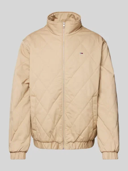 Kurtka z detalami z logo Tommy Jeans beżowa