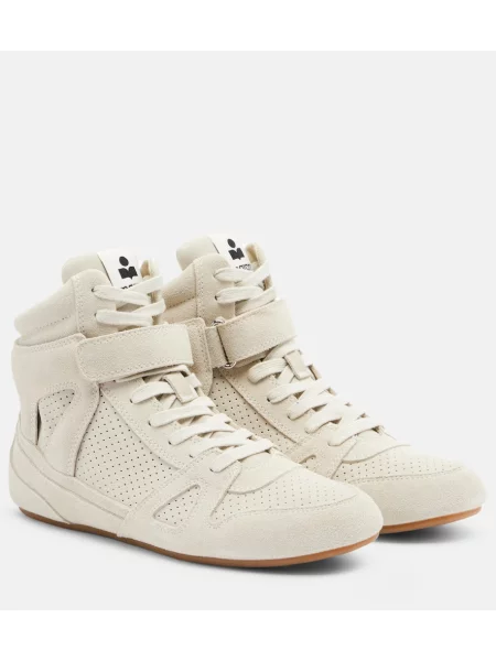 Sneakerși Isabel Marant din piele de căprioară alb