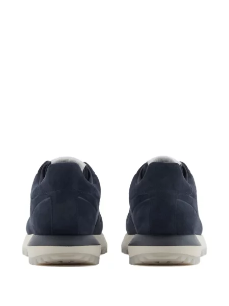 Sneakerși Emporio Armani cu autograf albastru