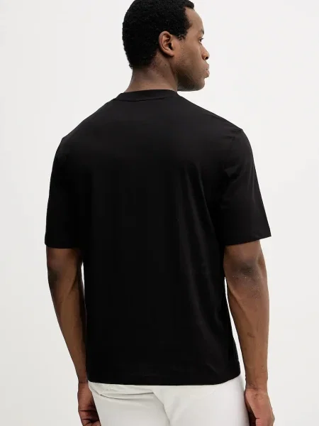 Armani Exchange tricou din cu imprimeu negru