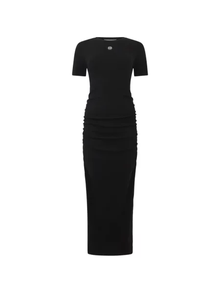 Rochie maxi Philipp Plein cu autograf negru