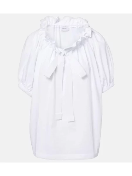 Top Patou din jerseu alb