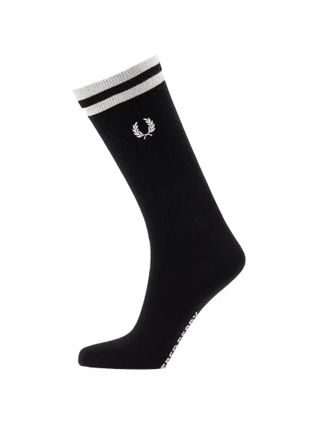 Șosete FRED PERRY Tipped Sports Sock Black/ Snow White alb