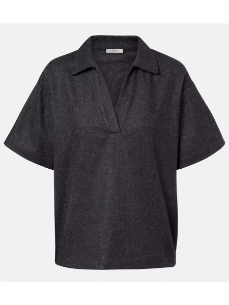 Koszulka polo Asceno wełniana szara