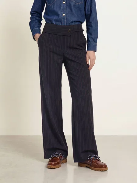 Claudie Pierlot Spodnie Typu Marlena blau granatowe