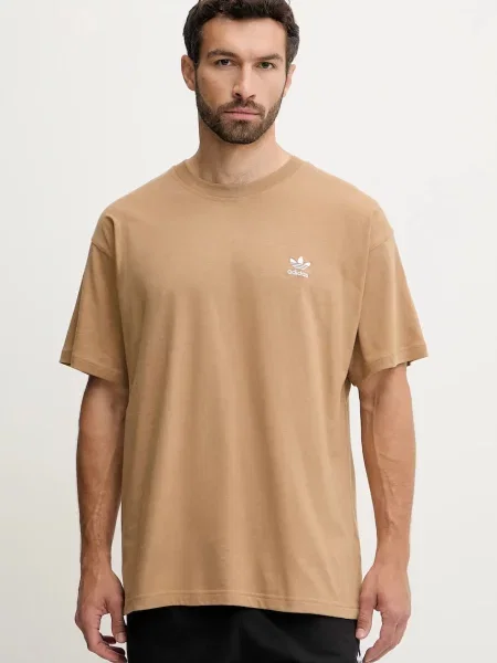 Тениска adidas Originals Essentials с апликация кафяво
