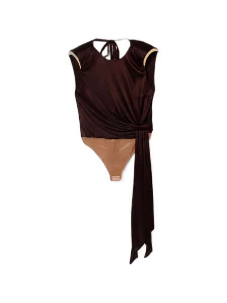 Top Elisabetta Franchi drapat maro