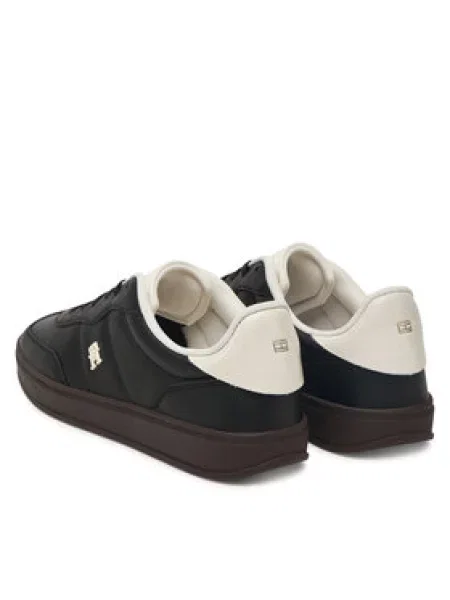 Tommy Hilfiger Kožne tenisice TH HERITAGE SNEAKER SHINY crna