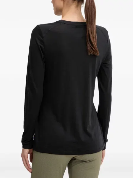 Lung tricou Fjallraven cu broderie negru