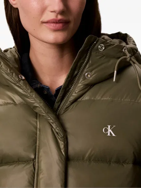 Μπουφάν Calvin Klein με κουκούλα πράσινο