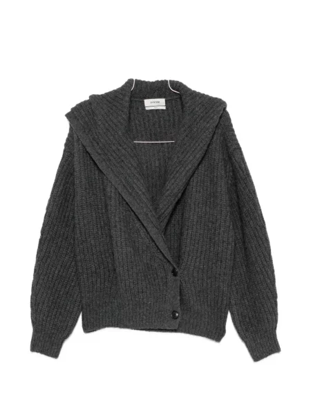 Cardigan System tricotate cu glugă gri