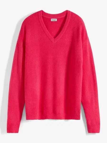 Sweter dzianinowy oversize różowy