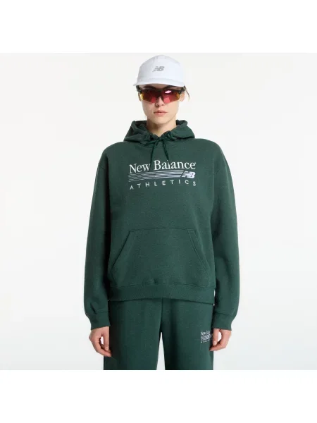 Hanorac cu glugă New Balance din fleece verde