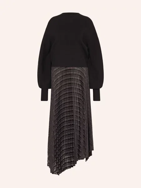 AllSaints sukienka SINEAD maxi rozkloszowana czarny