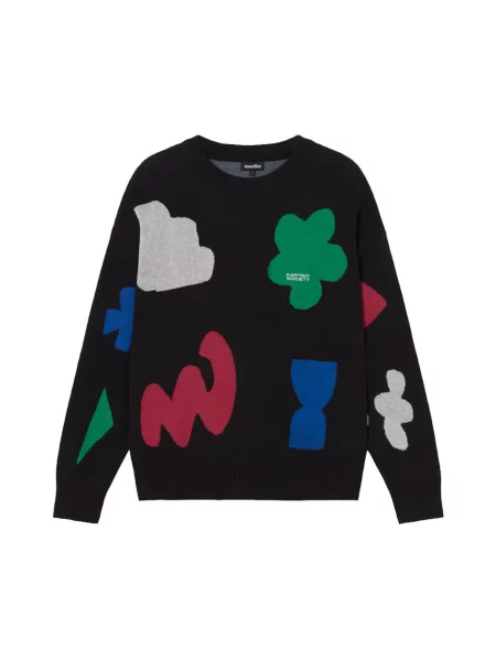 Kaotiko Pulover BREEZE albastru / gri deschis / verde negru