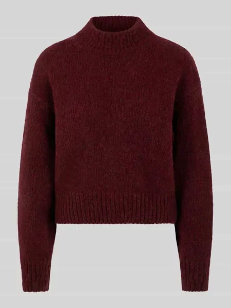 Sweter z wełny o kroju regular fit z detalem z logo Marc Cain