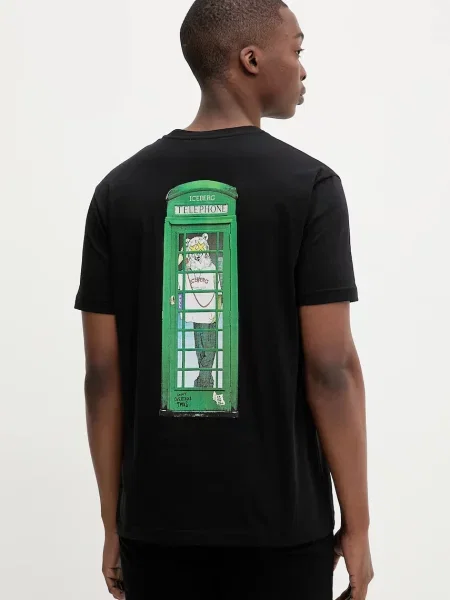 Iceberg tricou din cu imprimeu negru