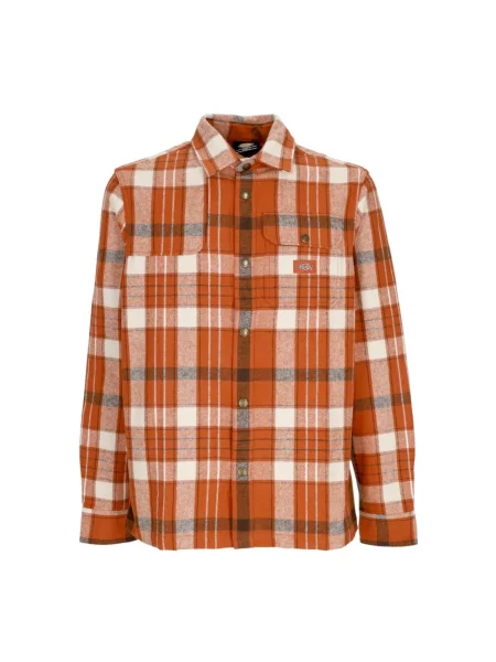 Koszula Dickies z długim rękawem flanelowa brązowa