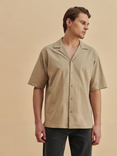 DAN FOX APPAREL Srajca Roman temno bež
