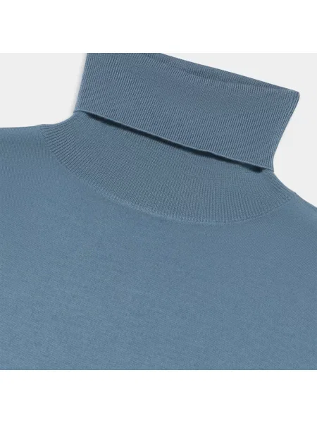 Sweter z golfem Brooks Brothers wełniany niebieski
