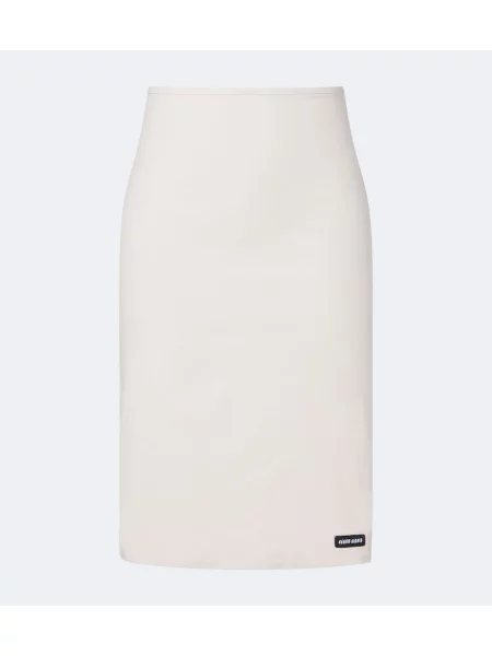 Fustă tip creion Miu Miu din poplin alb