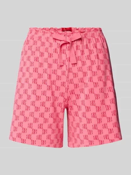 Szorty od piżamy w kroju regular fit z mieszanki modalu z domieszką bawełny Hugo różowe
