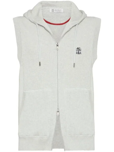 Pleteni prsluk Brunello Cucinelli siva