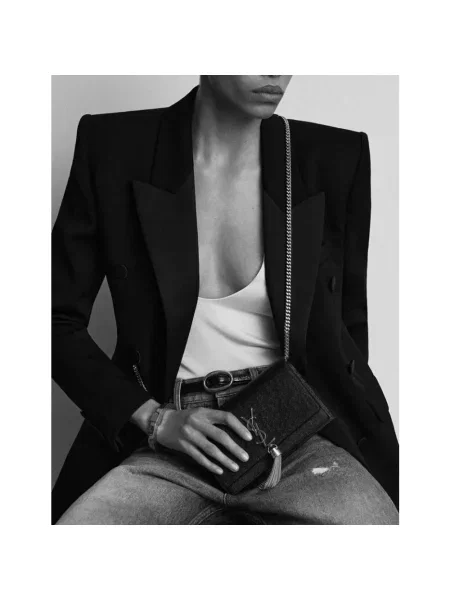 Torebka crossbody Saint Laurent skórzana czarna