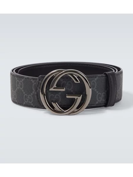 Kožni remen Gucci crna