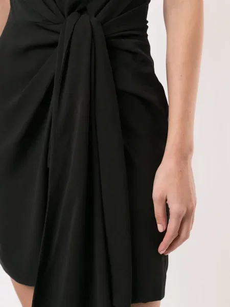 Rochie mini 16arlington drapată fără bretele negru